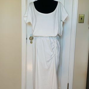 Free people drop shoulder ruched dress.